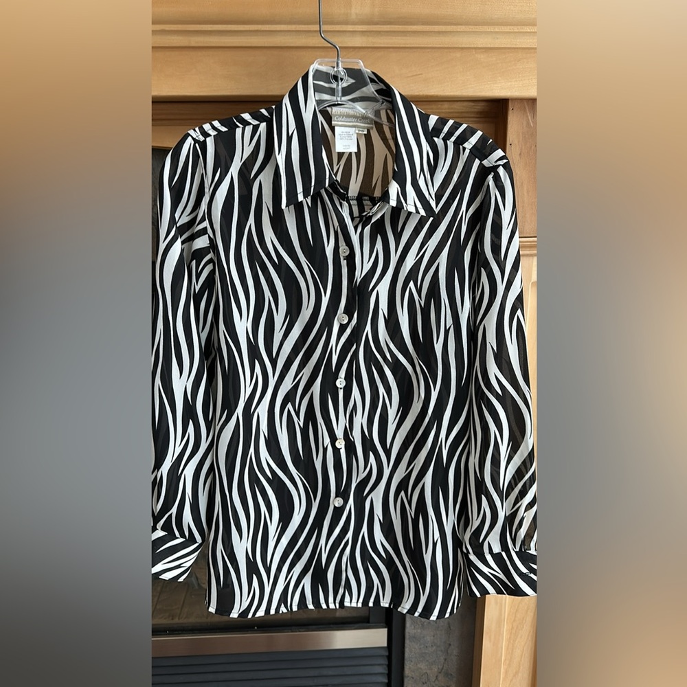 Coldwater Creek Zebra Blouse in EUC Petite Small